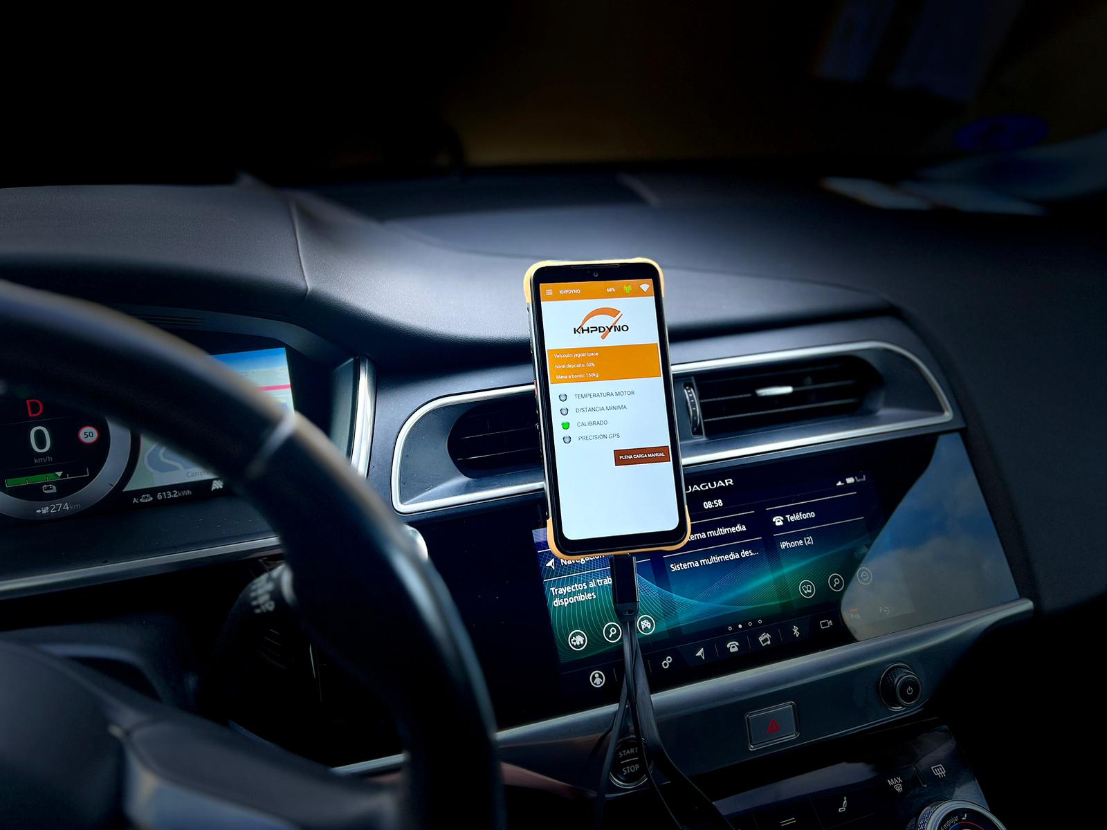 Banco de potencia profesional KHPDYNO midiendo potencia real en carretera